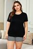 Picture of PLUS SIZE SOLID T  SHIRT AND STRIPED SHORTS SET